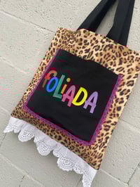 Image 3 of Bolsiña feita a man. fOLIADA leopardo. Deseñi exclusivo!