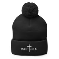 Image 1 of John 3:16 Pom-Pom Beanie
