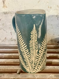 Image 3 of Large Fern Jug - Teal 