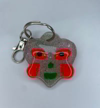 Image 1 of HEART MON KEY FRIEND (CLEAR SPARKLE/RED)