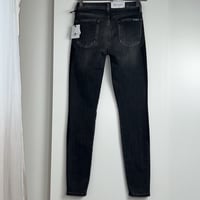 Image 3 of 7 FOR ALL MANKIND super skinny dark gray black studded jeans