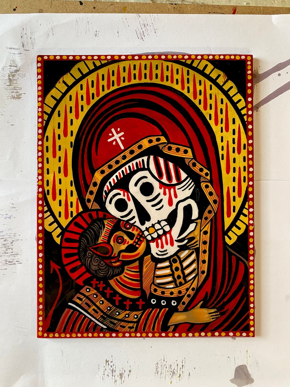 Orthodox Death / Acrylic on Wooden Panel