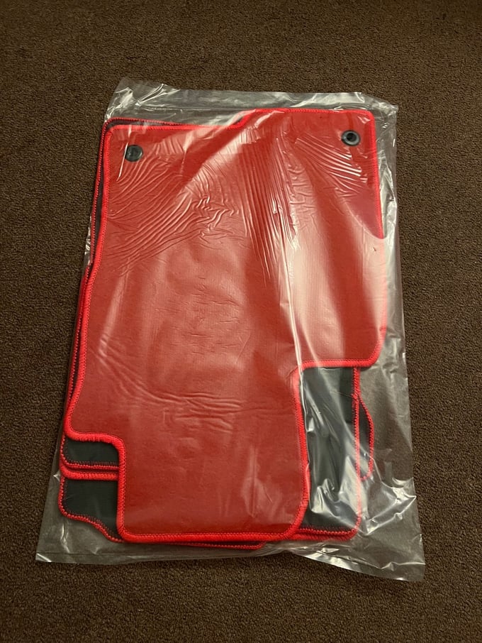 Image of Red civic floor mats rear window visor