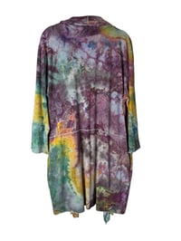 Image 8 of 1XL Drapey 3/4 Sleeve Cardigan With Pockets in Rustic Watercolor Ice Dye
