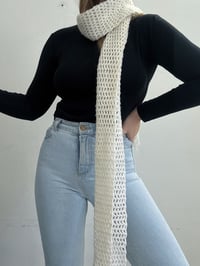 Image 1 of Handmade white scarf 