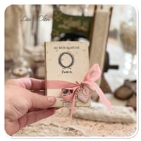 Image 11 of French Ephemera Box of lace samples and a lace sample snippet book with pink trim