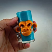 Image 2 of Smokin' Chimp Shot Glass in Opaque Aqua 