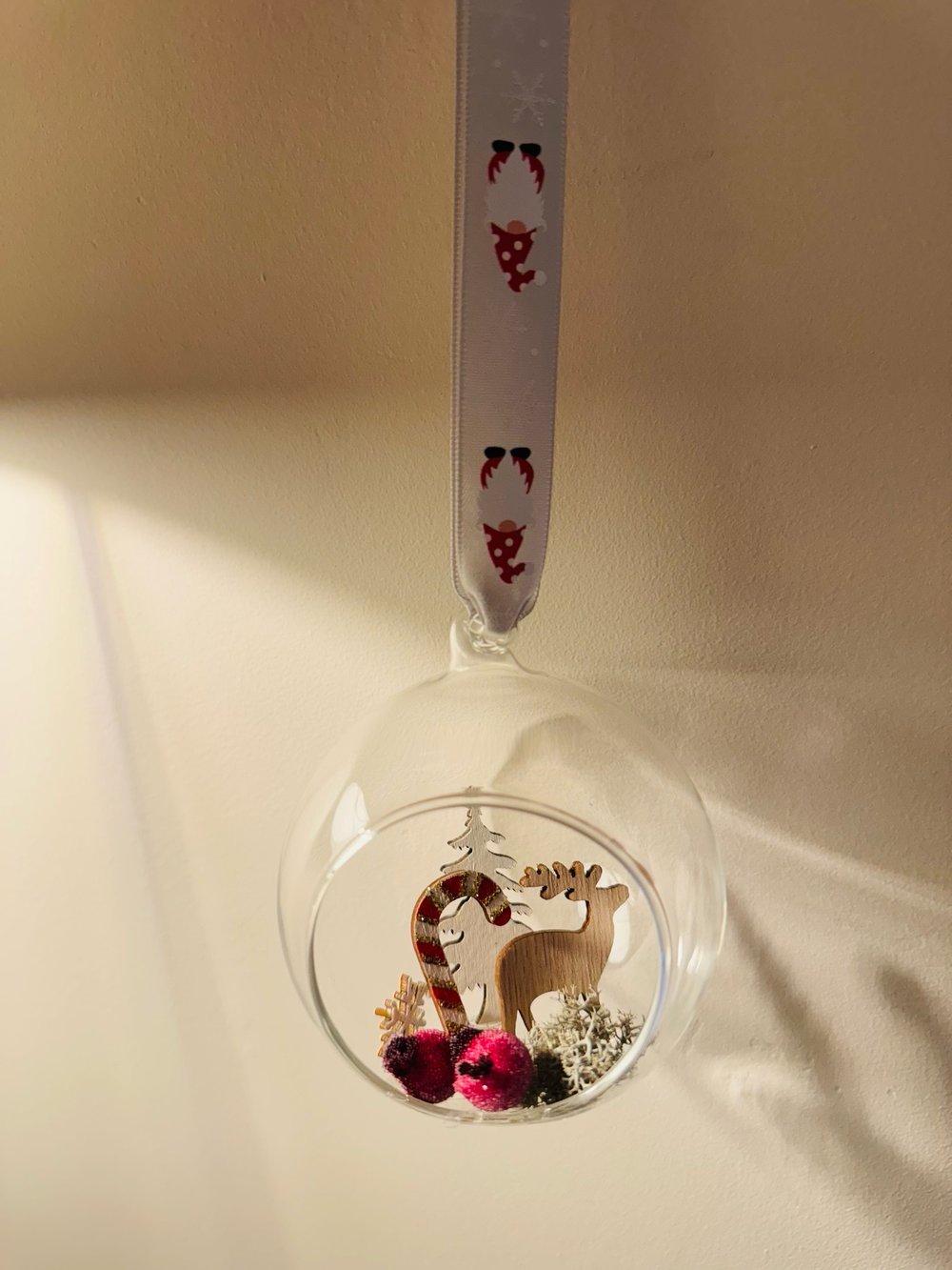 Open Glass Dried Flower Bauble 