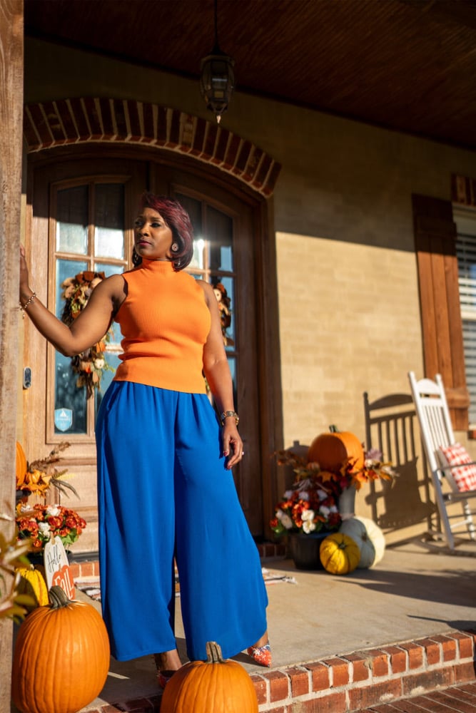 Image of Crinkled Wide Pants w/Pockets