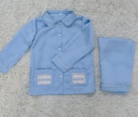 Image 2 of boys blue satin pyjamas 