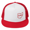 red and white 21666 Trucker Cap