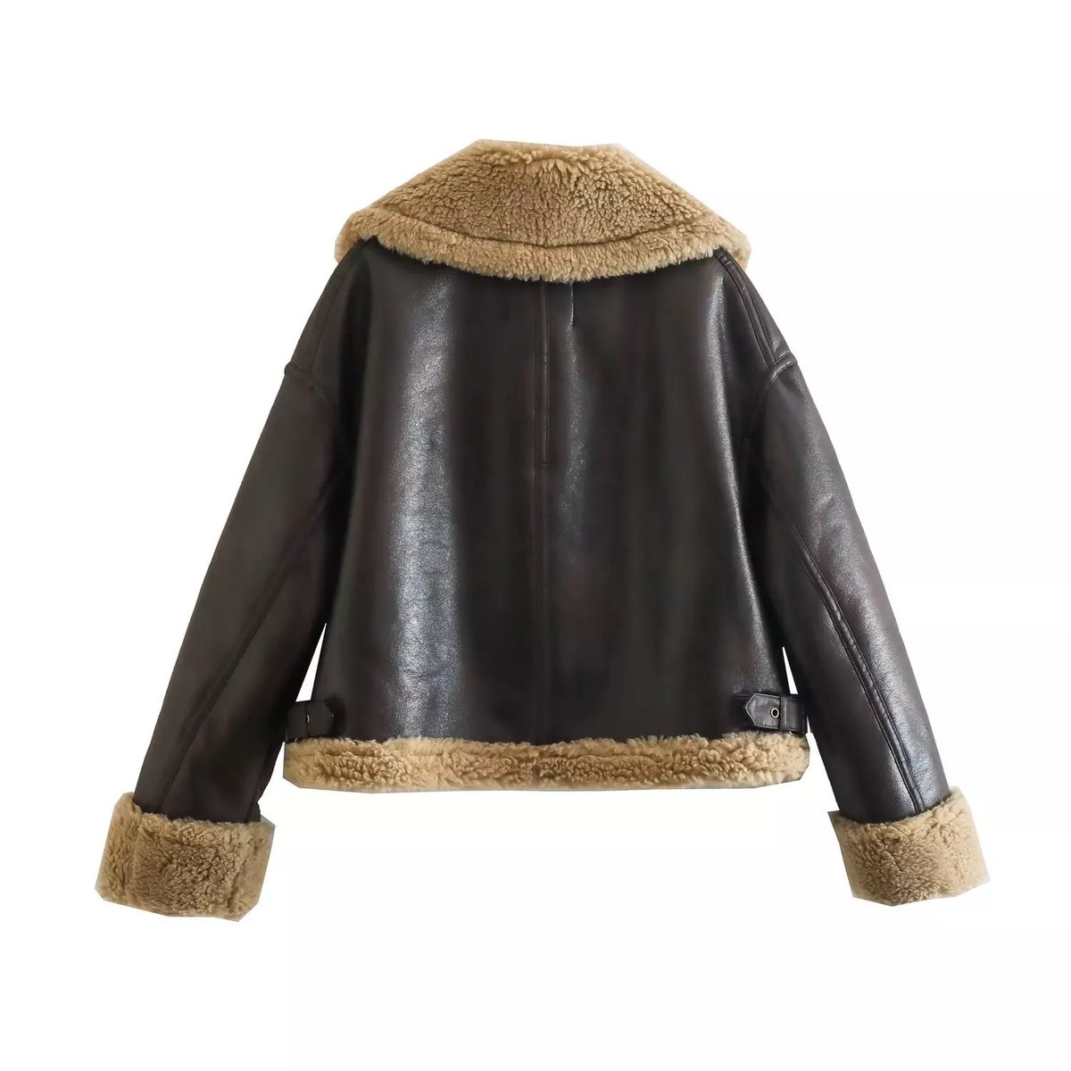 Image of 'Faux leather and Wool Jacket'