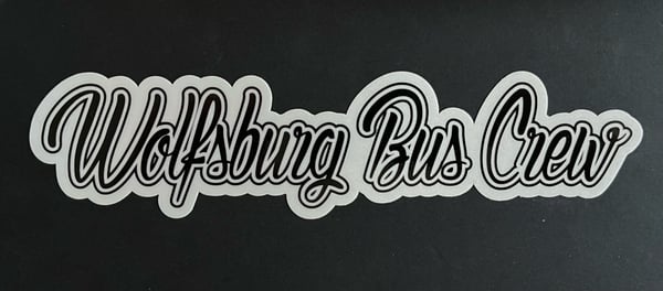 Image of Highly Reflective Wolfsburg Bus Crew Script Sticker