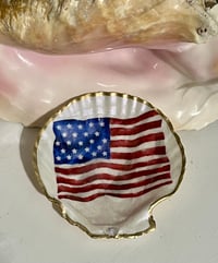 American Flag Scallop Trinket Dish