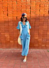 LIGHT DENIM RUFFLES KAFTAN