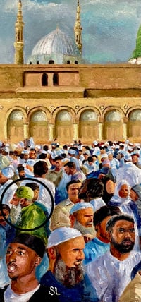 Image 2 of Finding Khidr in Medina original oil painting 