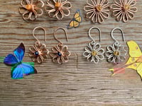 Image 3 of 14KT Rose Gold fill Sapphire Bloom Earrings