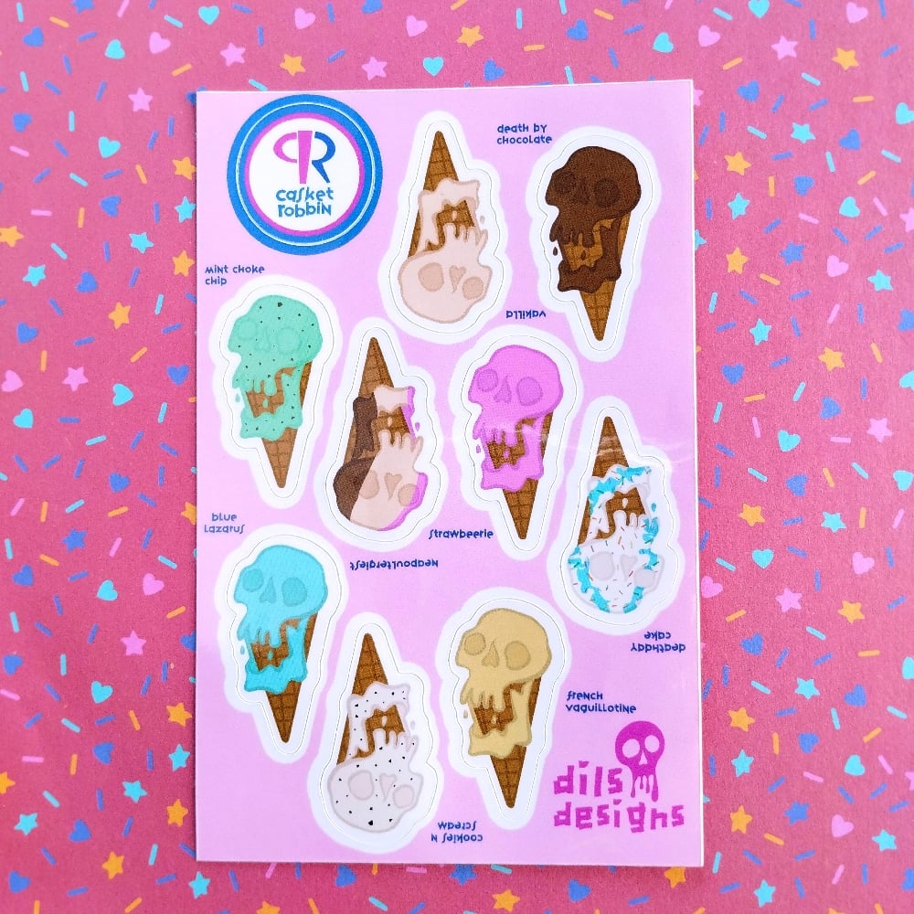 Image of ice scream sticker sheet