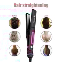 Image 4 of 2-in-1 Hair Straightener & Curler – 220V Professional PTC Heating Flat Iron for Salon & Home Use