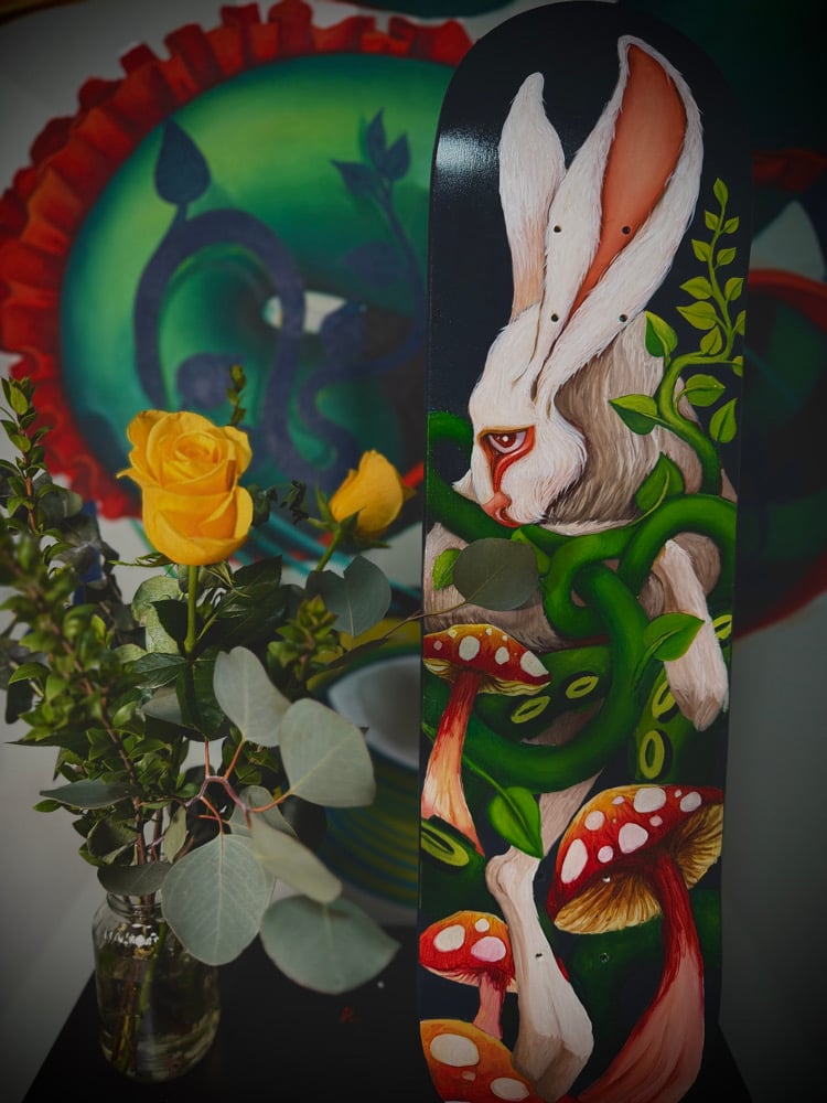 Entanglement (Oil Painting on Skateboard Deck) 