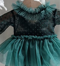 Image 2 of Newborn dress for photo shoots | Gabrielle | emerald dots