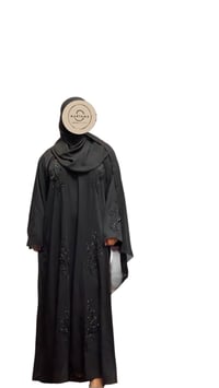 Image 7 of Rihana glitter black and green closed abaya