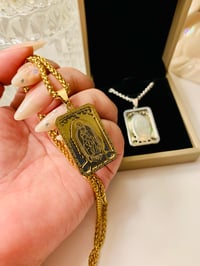 Image 2 of Virgen Maria Double-Layered Medallion Necklace 