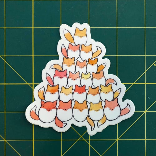 Image of fox pile sticker