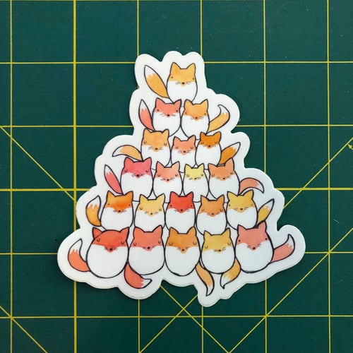 Image of fox pile sticker *LOW STOCK*