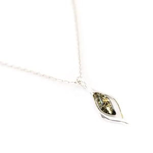 Image of Green Amber Droplet Necklace