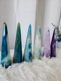 Image 2 of 6.5" Sardonyx Agate Crystal Towers | Blue | Purple | 6 - Styles