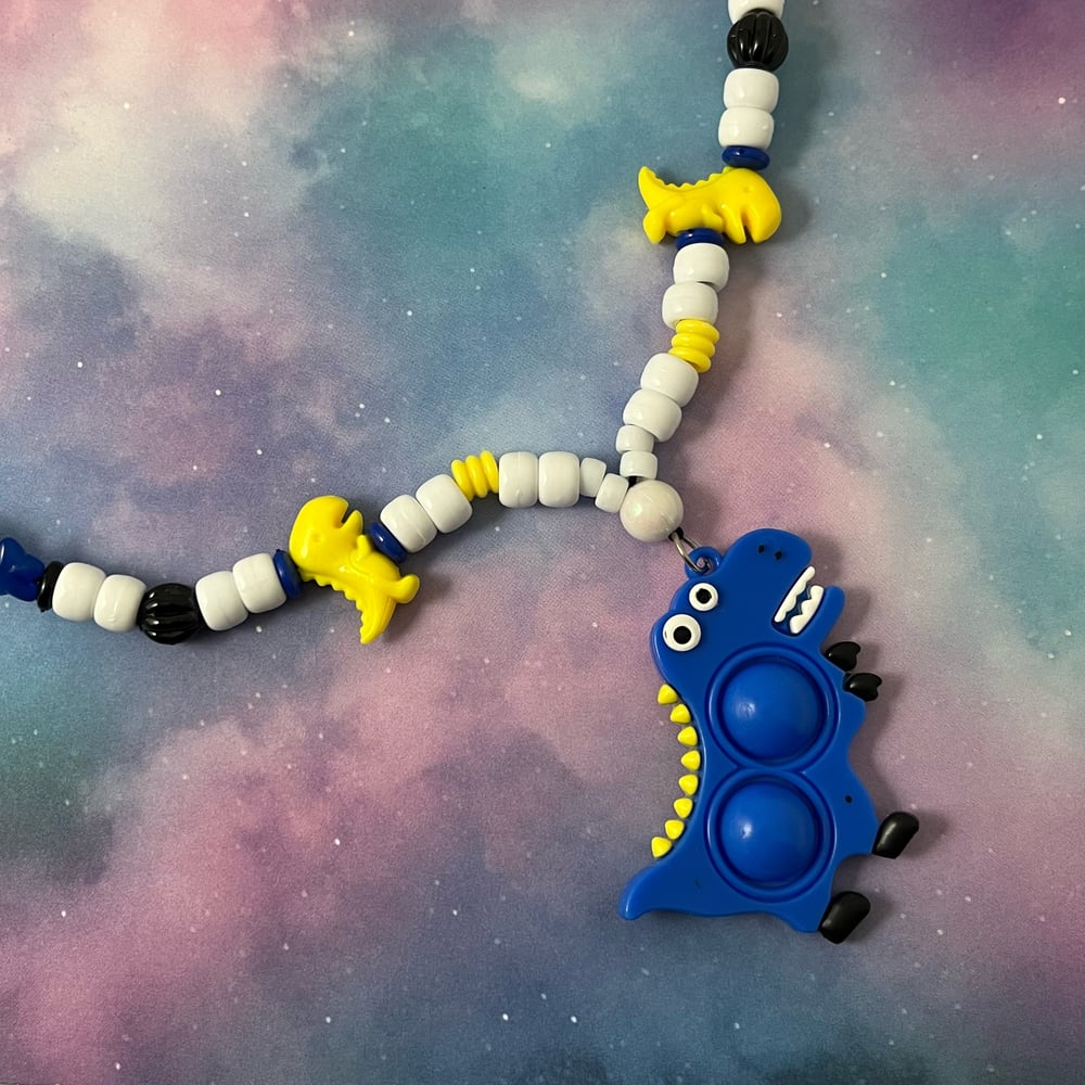 Image of Dino Popit Kandi Necklace Fidget