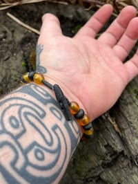 Image 2 of Bog oak and Baltic Amber bracelet 