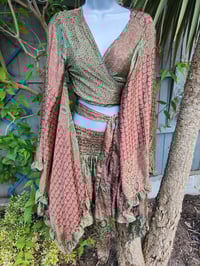 Image 4 of Stevie co ord set- Green and Maroon upto 16 uk