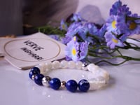 Image 2 of Lapis Lazuli  & Mother of Pearl Bracelet | Stretch Bracelet