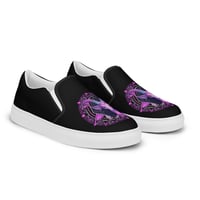 Image 1 of Goth Inspired Baphomet/Pentagram Purple Goat Men’s Slip-On Canvas Shoes