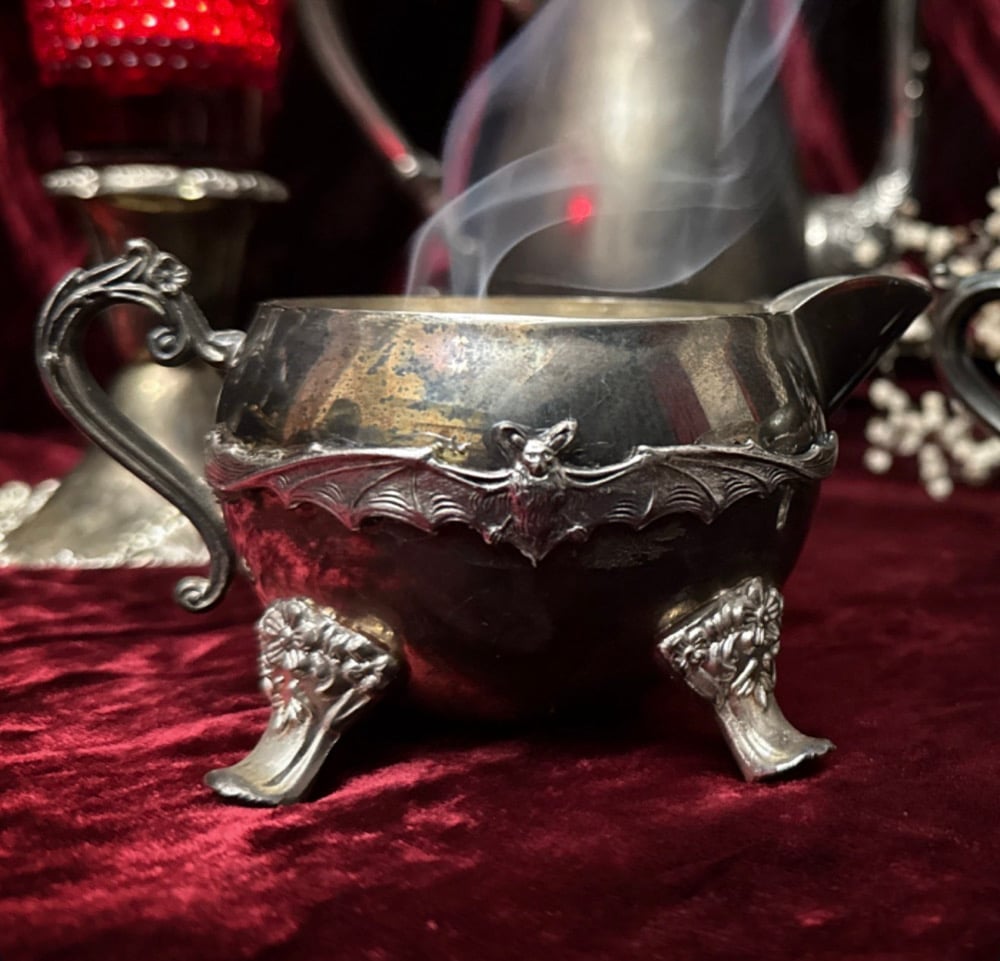 Image of Vintage Silver Mini Cauldron Incense Burner
