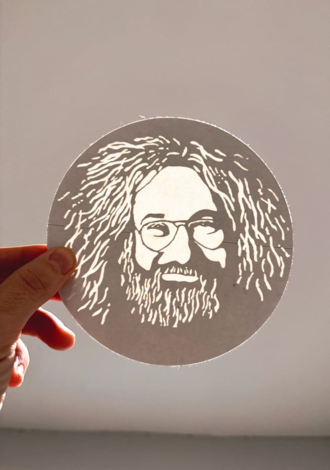 Jerry Garcia 80s 6” Window Sticker 