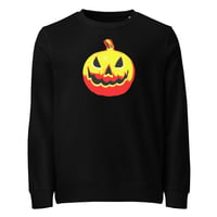 Image 4 of Sweatshirt (Adult M/F) - Jack O Lantern Vintage Red-Yellow