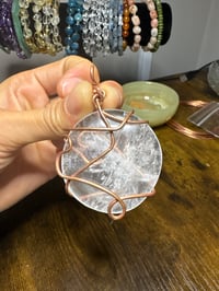 Image 1 of Clear Quartz Palm Stone Pendant