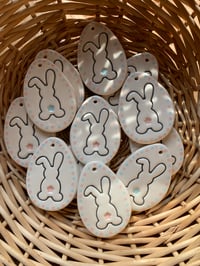 Image 8 of Handmade Ceramic Floppy Ear Bunny Polka Dot Egg Shaped Decoration