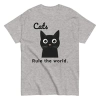 Image 12 of Unisex classic tee, Cats Rule the World T-Shirt | Cute Black Cat Funny Graphic Tee