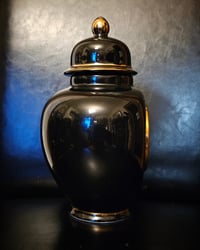 Image 4 of Black and gold Urn jar