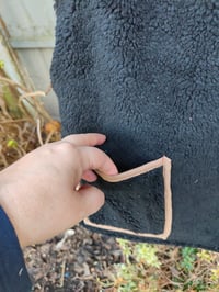 Image 5 of Woodstock Reversible Gilet - Vintage kantha fabric and black teddy fur / Pastels