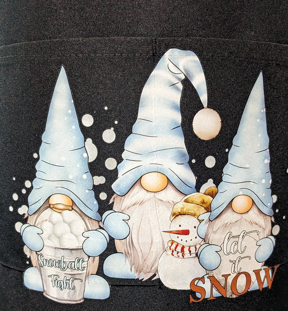 Image of Snowflake Gnomes Apron (black)