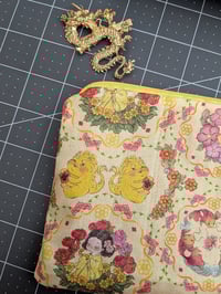 Image 1 of Chinese Tang Dynasty Yellow Zippered Clutch Purse 