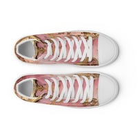 Image 7 of Pastel Pink Tattered Texture Gold Goth Lolita Baroque Inspired Women’s high top canvas shoes