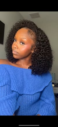 Image 3 of Kinky curly half wig 16 in. 