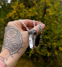 Image 3 of Lemurian Quartz & Black Sapphire Talisman