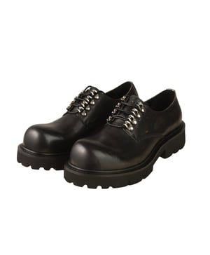 Men Wide Brushed Metal Derby